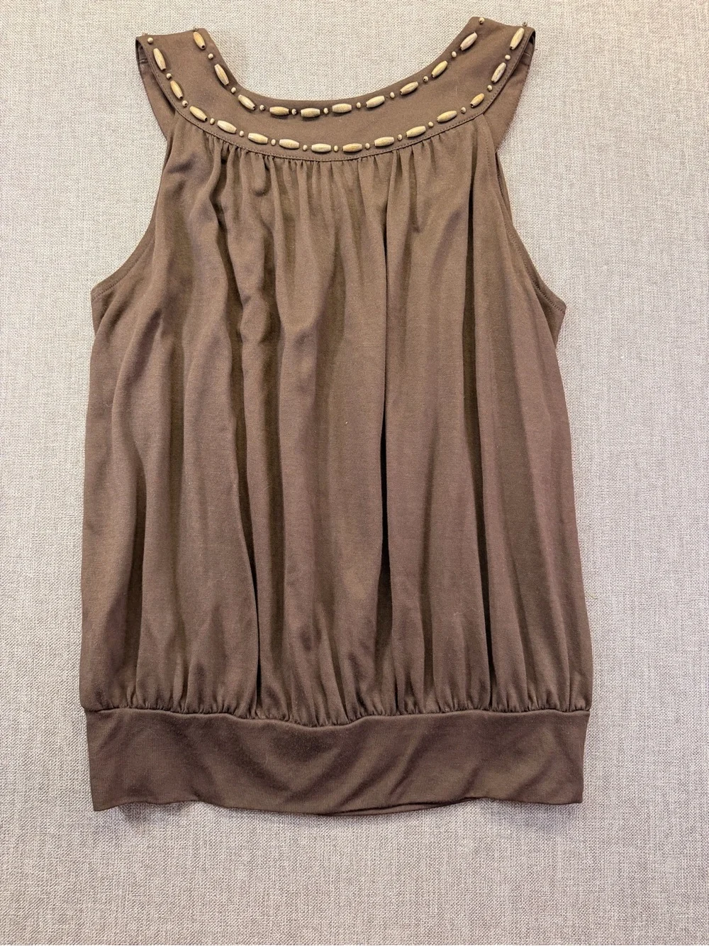 Michael Kors Brown Embellished Sleeveless Top Size Medium